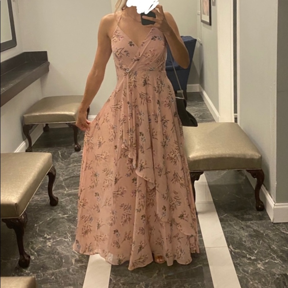 Lulus blush pink floral dress